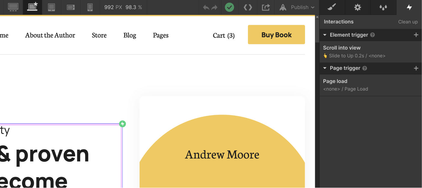 Animations - Book Webflow Template