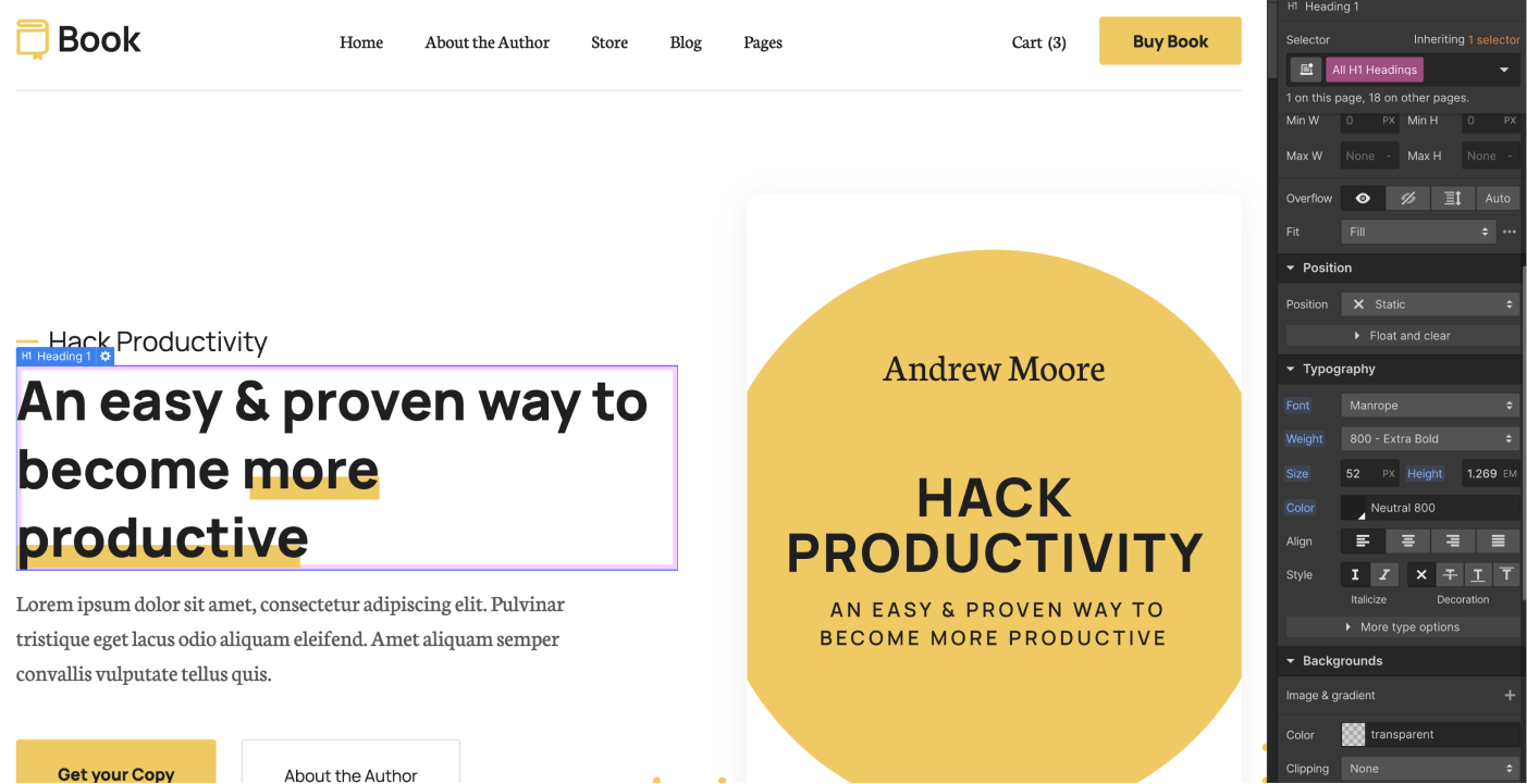 Typography - Book Webflow Template