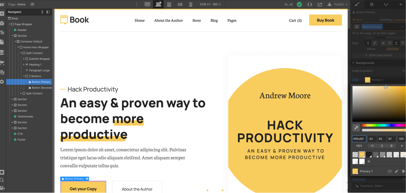 Colors - Book Webflow Template