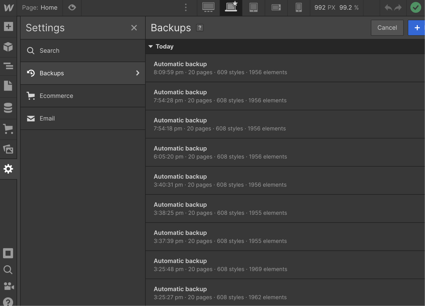 Backups - Book Webflow Template
